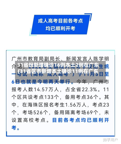 31省份新增确诊16例本土2例在广东(31省区市新增本土确诊11例在广东)