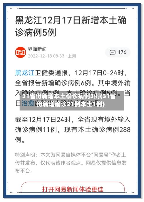 31省份新增本土确诊病例3例(31省份新增确诊21例本土1例)